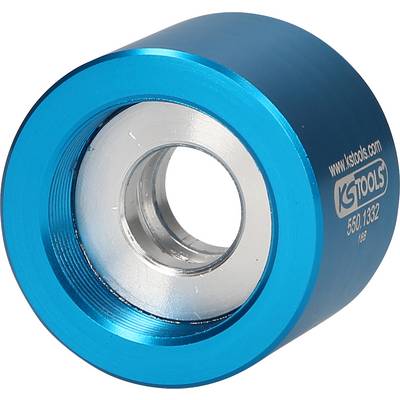 Blue, cylindrical tool with 'KS Tools' inscription. It has a large central hole that suggests mechanical usage.