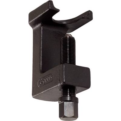Black metal screw tool extractor, possibly a ball joint puller, with a screw mechanism for applying pressure.