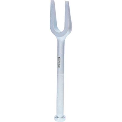 A silver-coloured ball joint puller with a split end and a knurled handle, used for removing ball joints.