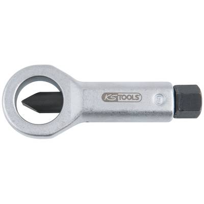 A silver tool from KS Tools for removing broken screw bolts, featuring a tapered metal pin in the centre.