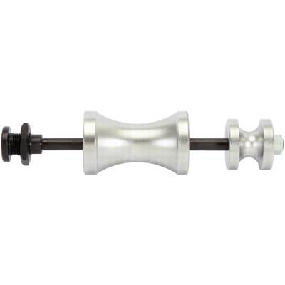 Metallic cylindrical tool with three major components, potentially for technical or mechanical applications.