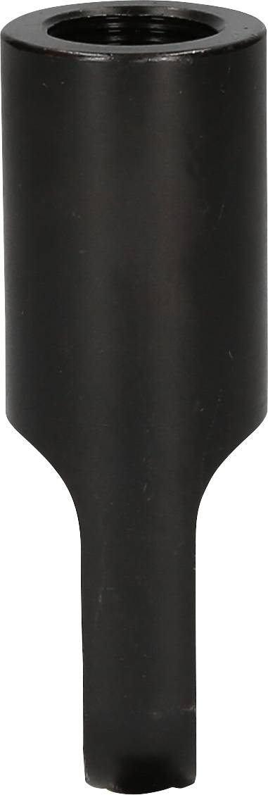 A black metal drill bit with a cylindrical shape, suitable for precise drilling in materials.