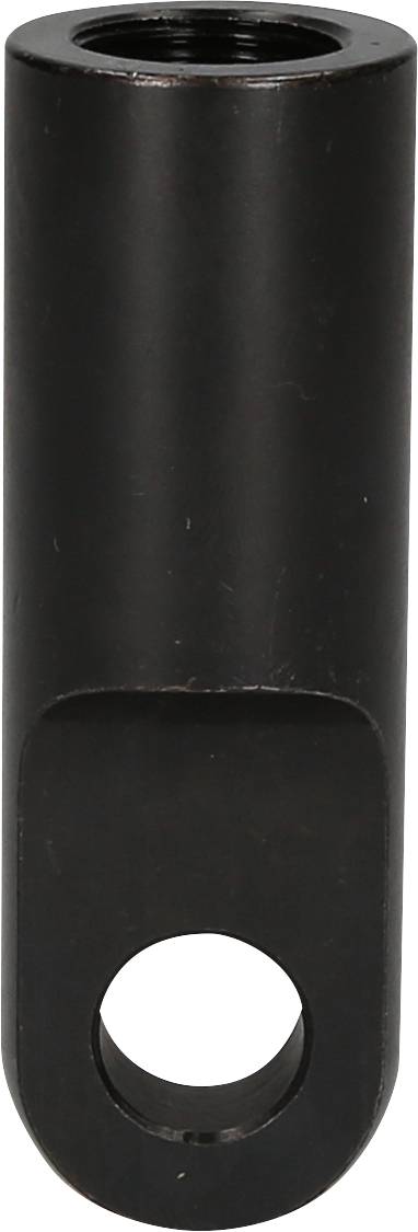 A black, cylindrical metal component with a hole at the bottom end.
