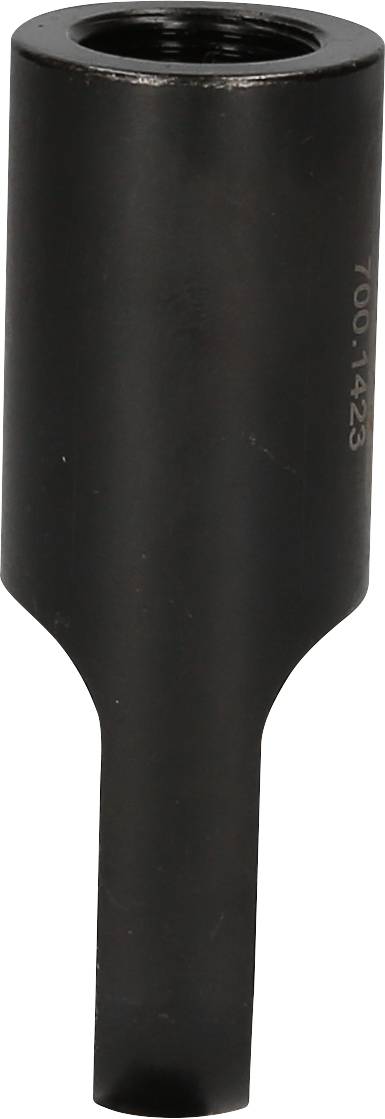 A black metal attachment with a cylindrical shape and a flat end, likely a tool attachment.