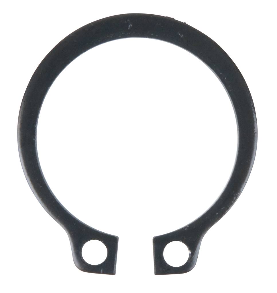 A black metal ring with two small holes at each end.