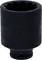 A black, cylindrical socket for loosening nuts or bolts, commonly used in motor vehicle repairs.