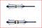 Two silver metal cylinders with black bars, arranged horizontally side by side, on a white background.
