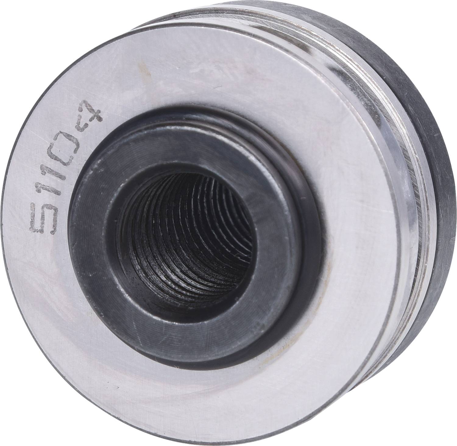 Metal bearing with printed number '51104', cylindrical shape and central thread.