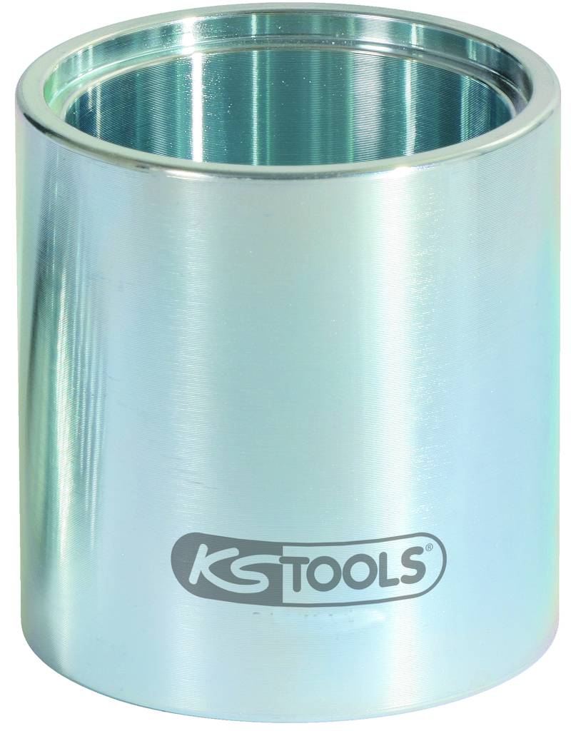 Silver metal sleeve with the 'KS Tools' logo in the centre. It has a cylindrical shape and a shiny surface.