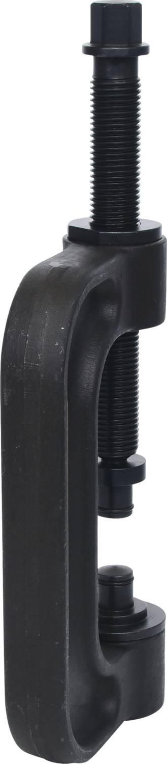 'Metal G-clamp with a U-shaped frame and screw for tightening. Used for securely clamping workpieces together.'