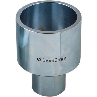Metal cylinder with the engraving 'Ø 58x80mm', showing dimensions and diameter. Primarily used in technical applications.