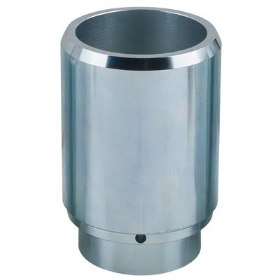 Metal cylinder with a polished surface and cylindrical shape, used in mechanical applications or as a machine component.