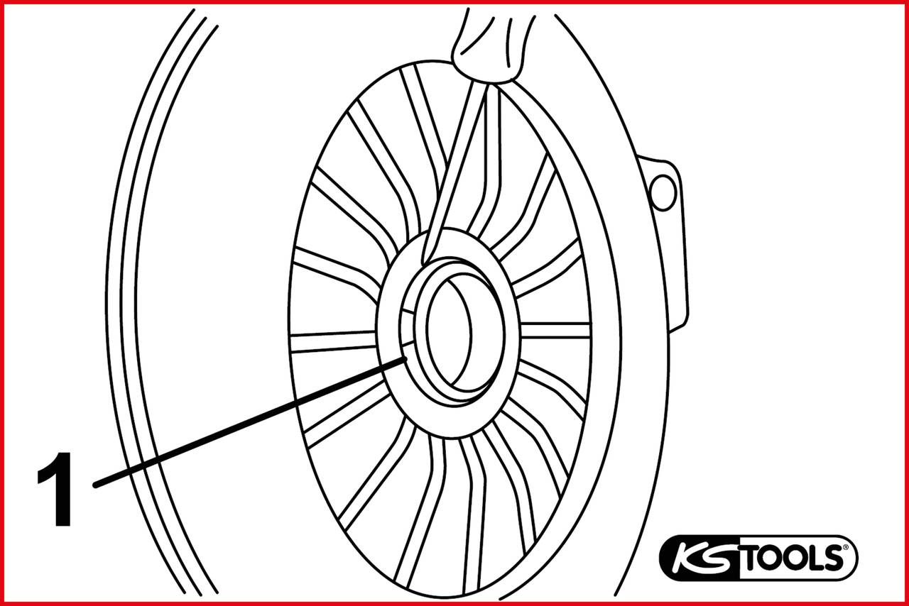 The image shows a diagram of a fan with an arrow pointing to the central area. KSTools logo in the bottom right.