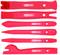 Red plastic tool set for panel removal with six different shapes, each with 'KS Tools' logo.