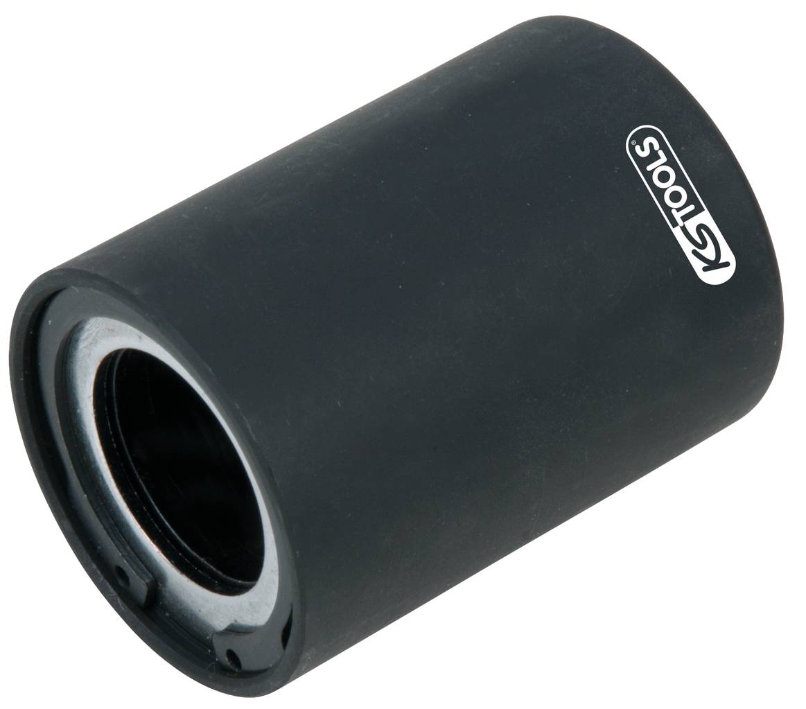 A black cylindrical socket insert with the inscription 'KSTools' is shown. Suitable for work on vehicles and machinery.
