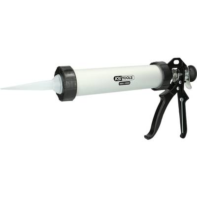 A white cartridge gun with a black handle, bearing the inscription 'KS Tools'. Used for applying sealants.