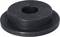 A round, black rubber seal with a hole in the centre, used for sealing in mechanical applications.