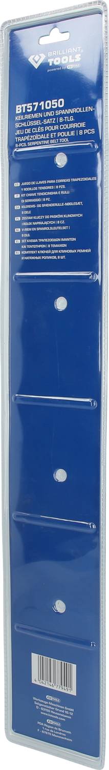 Packaging for a card holder with four compartments. Predominantly blue in colour, designed for storing and protecting collector cards.