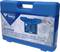 Blue tool case with the inscription 'Diesel Engine Compression Tester, 18-piece'. Contains tools for pressure testing.