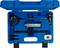 A blue toolbox containing various repair tools, including spanners, threading tools and other metal components.