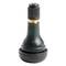 Tyre valve, black, upright. Includes a tight-sealing cap. Important for maintaining tyre pressure.
