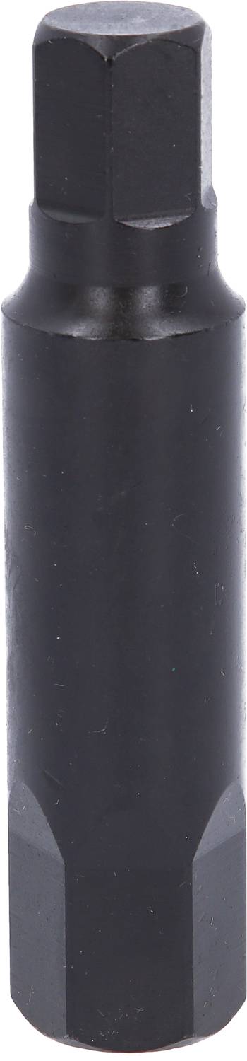 A black bit adapter with a hexagonal end, suitable for drill machines or tool holders.