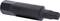 A black Torx screwdriver bit with a hexagonal base lies horizontally. Suitable for use with spanners.
