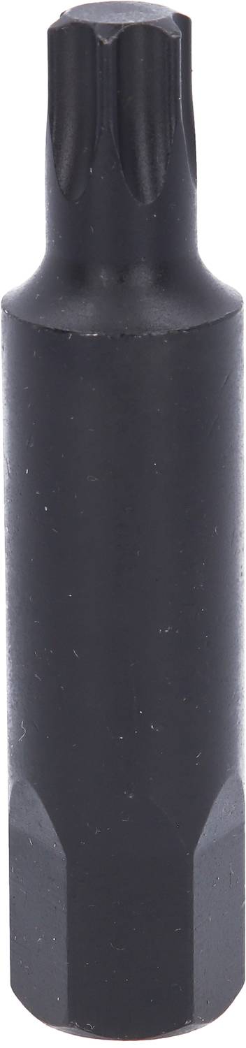 A black Torx bit with a star-shaped profile, suitable for screws with an internal star configuration.