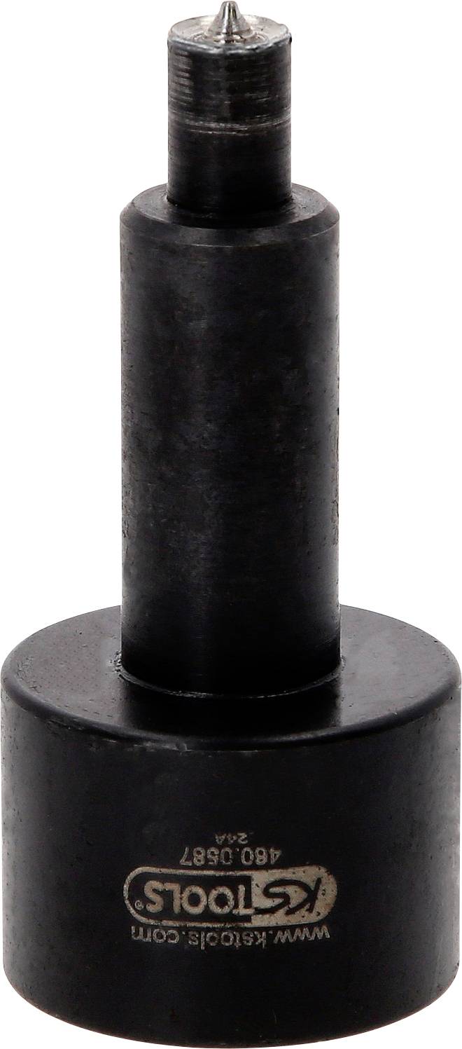 Black cylindrical tool component with a narrow metal tip and wide base, shown on a white background.