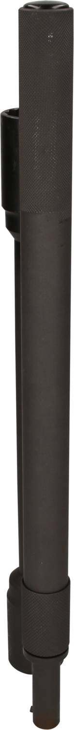 A vertical, black plastic tube with an integrated locking mechanism.