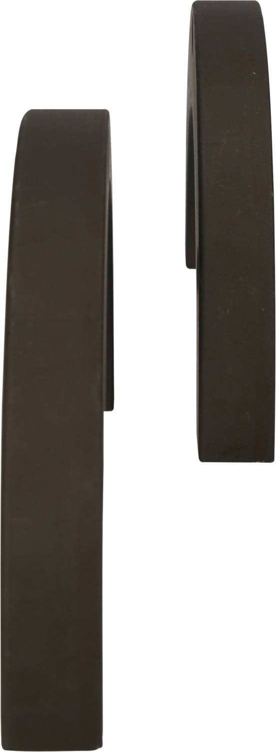 Two vertical, dark brown, parallel bars of different widths, on a white background.