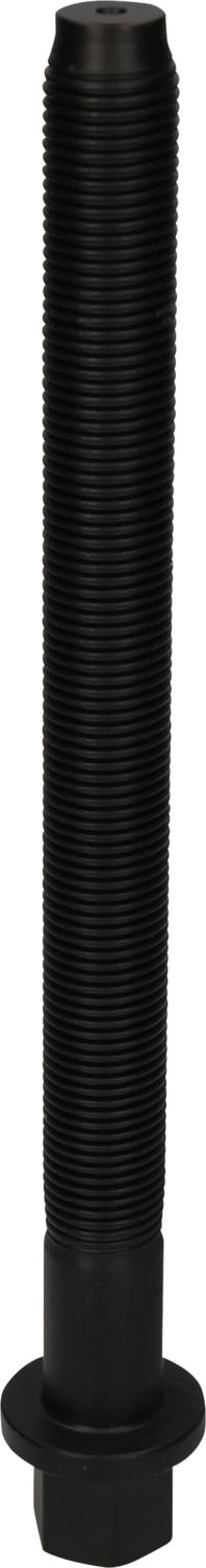 A long, black threaded bolt with a smooth point and a wide, flat head at the lower end.