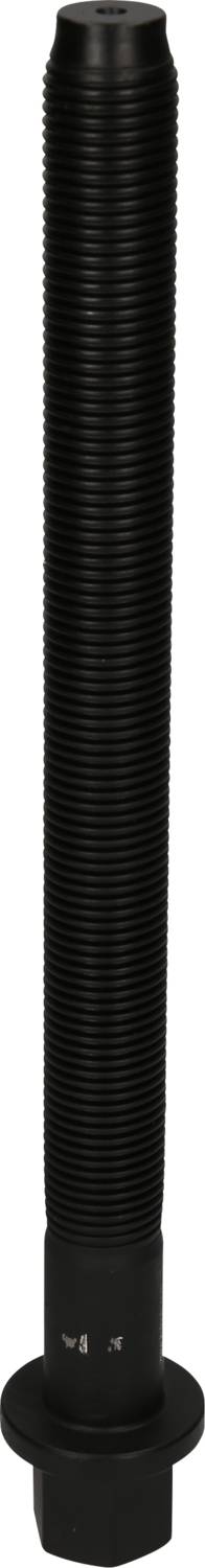 Black, elongated threaded rod with a flat washer at the bottom end; industrial fastening.<br><br>Note: The translation is already in British English, so no significant changes were required.