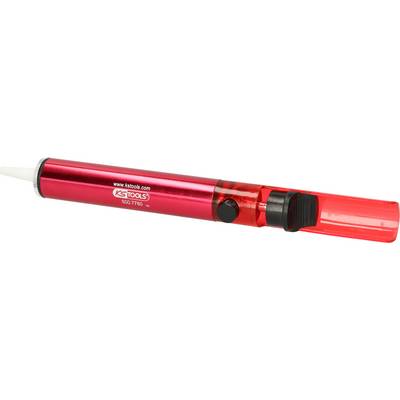 Red Solder Desoldering Pump by KS Tools, Model 503.7700, with Push Button and Suction Nozzle, for Removing Solder.