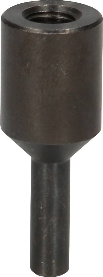A dark steel tool with a cylindrical body and a narrow shaft. Potential application is in industry.