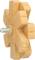 Yellow, star-shaped rubber polishing tool with screw fixing, for removing adhesive residues or polishing surfaces.