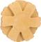 A round, beige sanding attachment with multiple radial slits arranged like petals, set against a white background.
