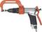 A silver and black pneumatic drill with orange handles, presented against a white background.