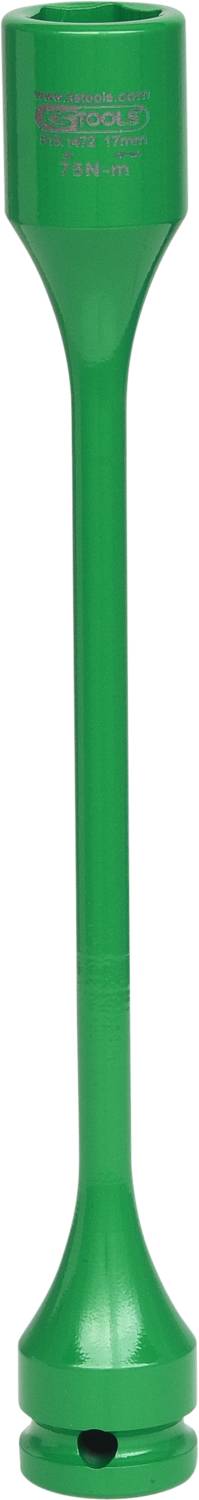 Green bottle opener with an elongated handle and wide base, suitable for leveraging when opening bottle caps.