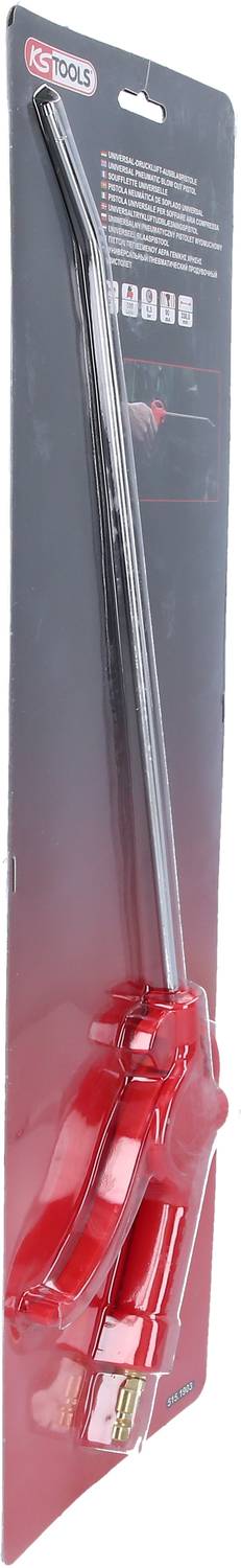 A red cartridge gun in its packaging, suitable for sealants and adhesives. Includes advisory stickers and product information.