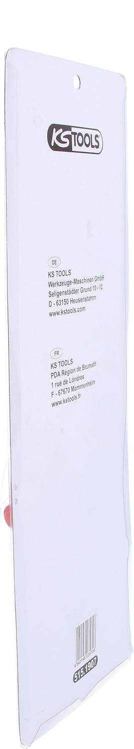 A white sheet of paper with the 'KS TOOLS' logo in the top centre and some printed text underneath.