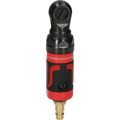 Small, red and black pneumatic ratchet spanner with website print on the side.