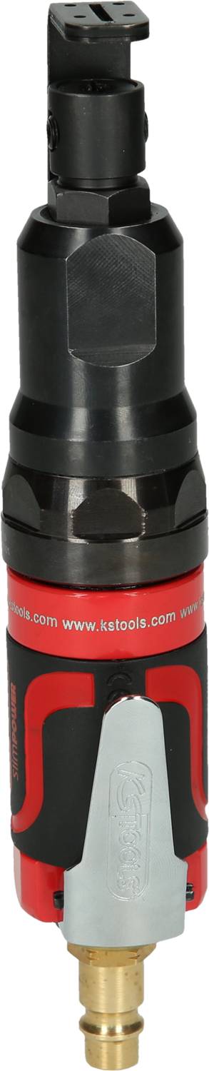 Pneumatic ratchet spanner in black and red with a silver connection and KT-Tools website address on the side.