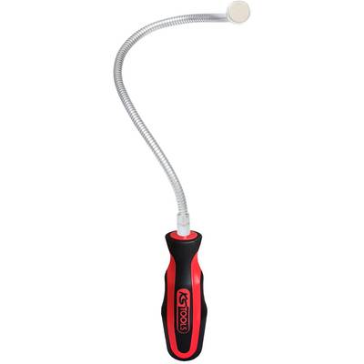Magnetic telescopic retriever with a flexible neck and ergonomic handle, used for picking up metal parts in hard-to-reach locations.