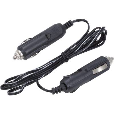 Two cigarette lighter socket adapters with cable, for charging electronic devices in a car.