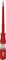 A screwdriver with a red handle and transparent tip.