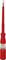 Red voltage tester with a transparent handle, with a metal tip protruding from the top. Used for checking electrical voltages.