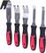 Five vehicle dismantling tools with red and black handles, arranged in a row. Suitable for removing clips and trims.