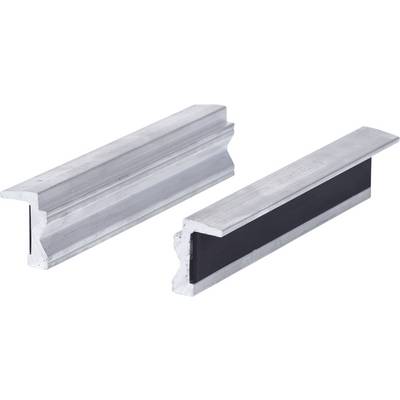 Two silver aluminium profiles with a black rubber lip, shown from the side and front. They serve as sealing or separation elements.