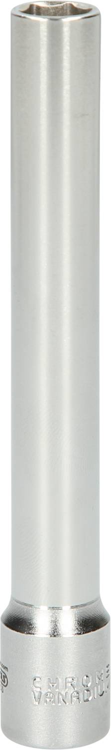 A long, cylindrical mechanical metal component, possibly a socket.